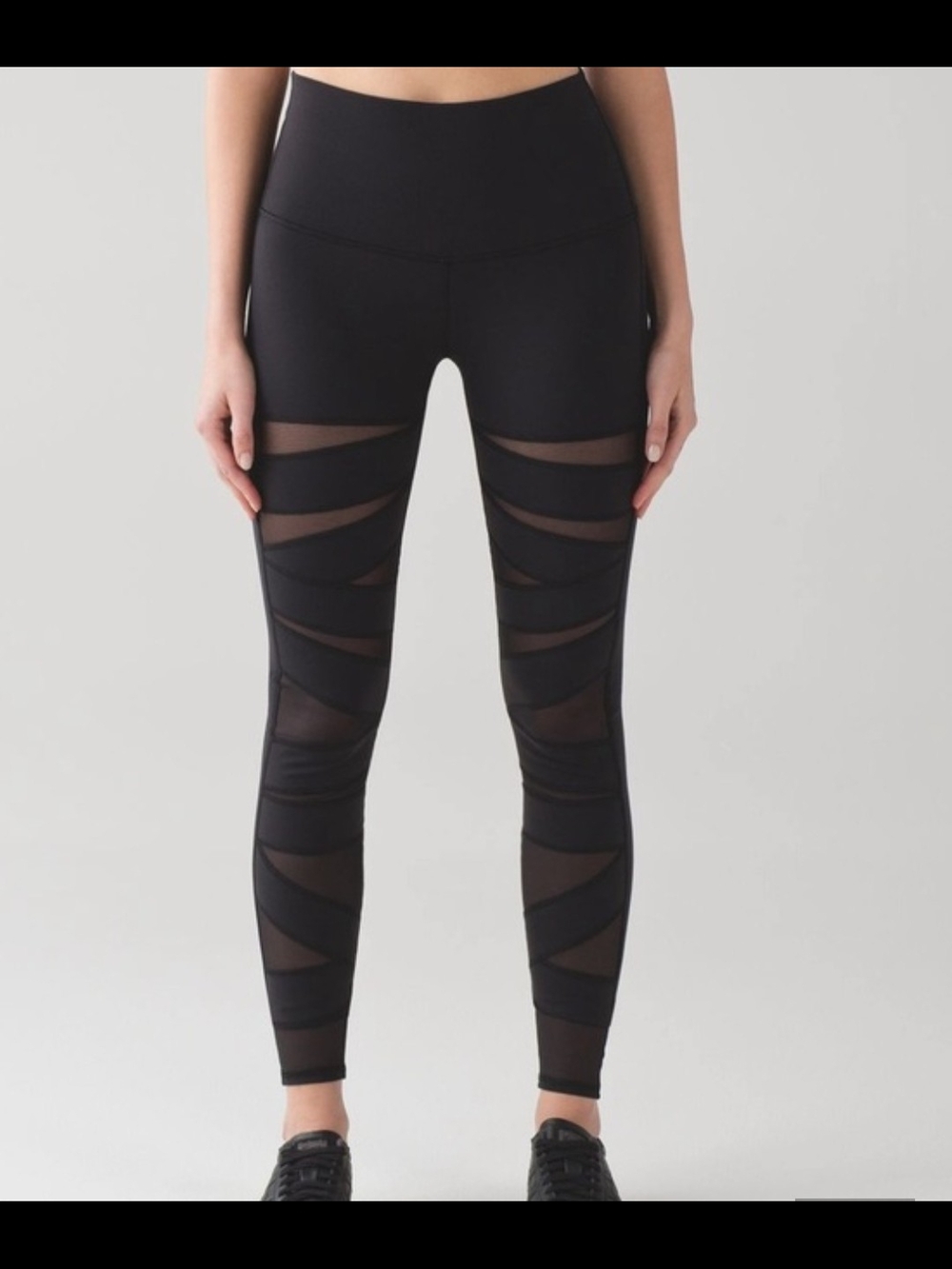lululemon athletica Black High-Rise Mesh Panel Leggings